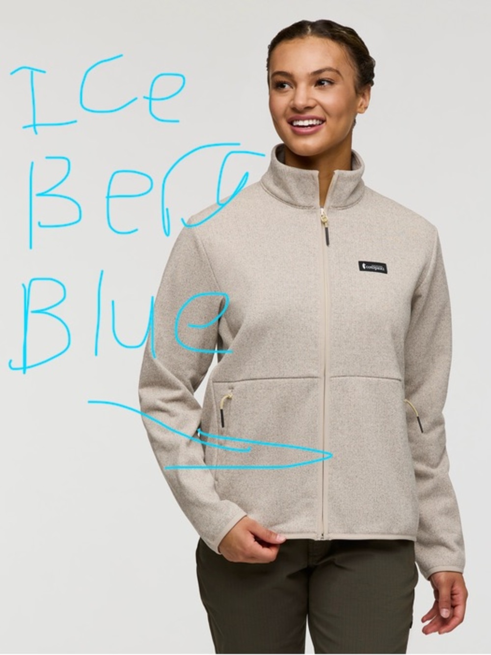 New Cotopaxi Women’s Envo Fleece Full Zip in HEATHER ICEBERG